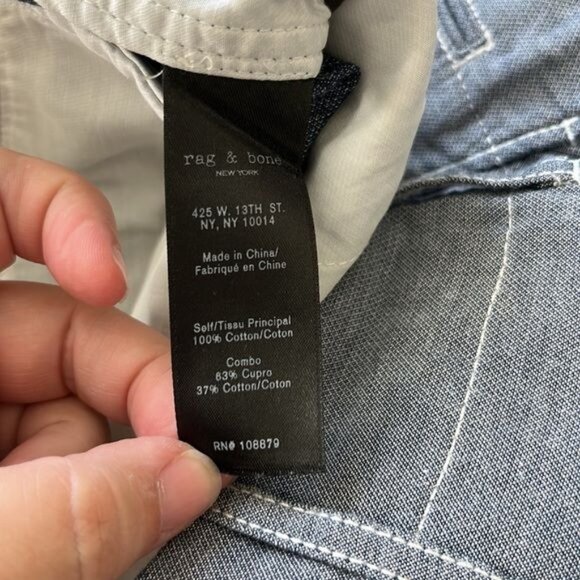 rag & bone Chambray Flat Front Twill Shorts - Picture 9 of 10